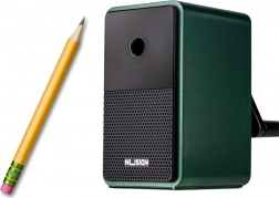 Ascuțitoare cu manivelă cu rezervor și reglaj al lamei verde