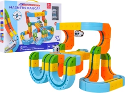 Circuit auto magnetic colorat cu 97 de piese