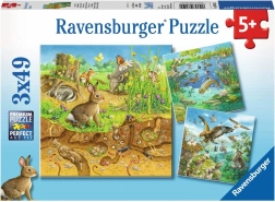 Puzzle Animale în Căminul Lor 3x49 Piese