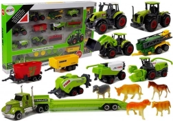 Set agricol cu tractoare, remorci și animale