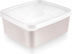 Cutie din plastic pentru alimente cu capac 650 ml bej