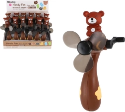 Ventilator cu manivelă cu motiv de urs din plastic