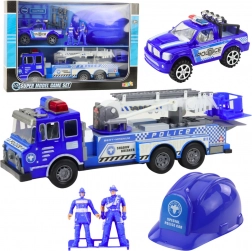 Set mare de poliție pentru copii cu vehicul, mașină off-road, figurine și cască