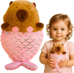 Capybară de pluș sirenă roz 28 cm