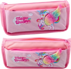 Penar școlar Unicorn cu aripă de brocart 3D roz