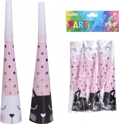Trâmbițe de petrecere cu motiv pisică 20 cm