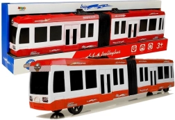 Autobuz articulat cu volant roșu