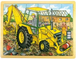 Bigjigs Toys puzzle din lemn excavator 24 piese