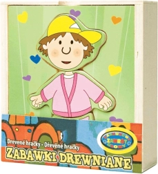 Îmbracă băiețelul – puzzle din lemn