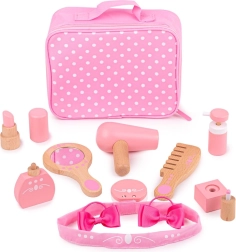 Bigjigs Toys set cosmetic din lemn în valiză (11 piese)