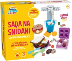 Modelo set pentru mic dejun din plastilină pentru copii