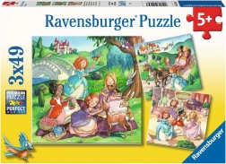 Puzzle Mici prințese 3×49 piese RAVENSBURGER