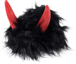 Pălărie perucă diavol neagră cu coarne
