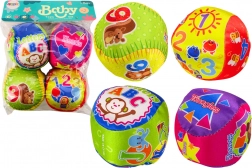 Set de mingi moi Colorate educative zornăitoare 4 buc.