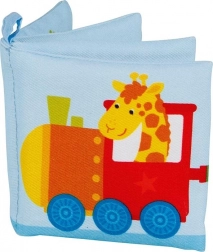 Cărticică din bumbac foșnitoare cu piuitor – trenuleț