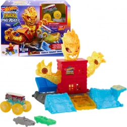 Hot Wheels Monster Trucks Arena Smashers – turnul focului set de joc cu mașini