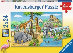 RAVENSBURGER Puzzle Bine ați venit la Zoo 2x24 piese