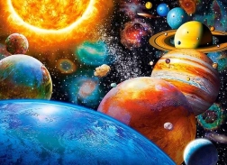 Puzzle planete și lunile lor 300 piese