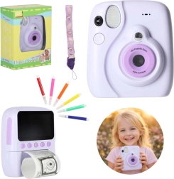 Cameră foto instant pentru copii cu imprimare 16×, mov, cu set de accesorii