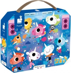 Puzzle Janod în valiză – inorogi la concert, 24 piese