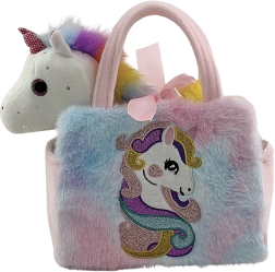 Poșetă de pluș cu unicorn și steluță