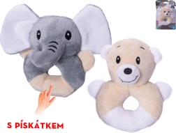 Animăluț de pluș cu pârâitoare 11 cm – elefant sau ursuleț