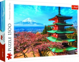 Puzzle Trefl 1500 piese – Pagodă și Muntele FUJI, Japonia
