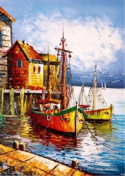 Puzzle ART PUZZLE portocaliu port 500 piese
