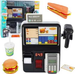 Casă de marcat self-service pentru copii cu terminal și scanner – set FAST FOOD cu lumini și sunete