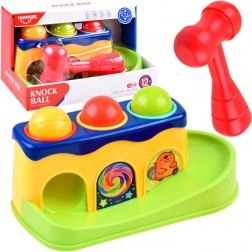 Măsuță colorată de bătut cu ciocănel și bile pentru copii