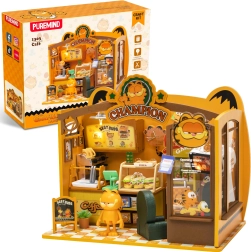 Puremind model 3D din lemn cafenea GARFIELD cu LED – puzzle DIY
