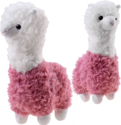 Alpaca de pluș – lamă pufoasă 28 cm – Roz