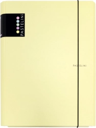 Mapă cu 3 clapete din carton laminat cu elastic Pastelini – galben