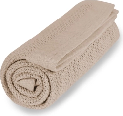 VINTER & BLOOM pătură Soft grid organic golden sand