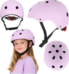 Cască de ciclism pentru copii Trike Fix cu lumină LED M 55–58 cm – Mov