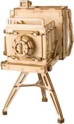 Puzzle 3D din lemn RoboTime, aparat foto istoric