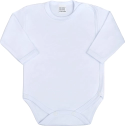 Body pentru copii, cu deschidere completă și mânecă lungă, New Baby Classic, alb, 62