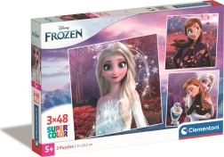 Puzzle 3×48 piese DISNEY FROZEN – set de puzzle-uri pătrate