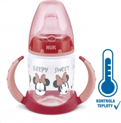 Sticluță de învățare pentru bebeluși NUK DISNEY MICKEY cu controlul temperaturii 150 ml, roșu