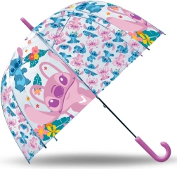 Umbrelă manuală transparentă 19" STITCH pentru copii