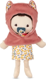 Păpușă textilă Lilliputiens Jeanne cu marsupiu și suzetă magnetică