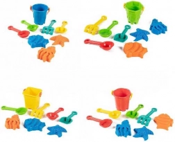 set pentru nisip cu găletușă, unelte și forme