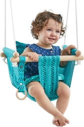 Leagăn textil pentru copii din 100% bumbac, turcoaz – 2Kids Toys