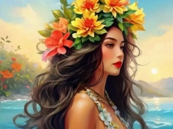 Pictură cu diamante fată la mare 30 × 40 cm