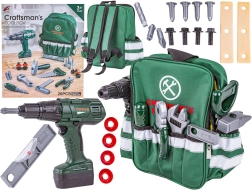 Set de scule pentru copii cu rucsac și șurubelniță electrică