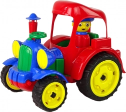 Tractor mare din plastic cu figură și roți din cauciuc HEMAR