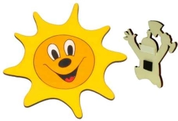 Dodo magnet decorativ din lemn în formă de soare