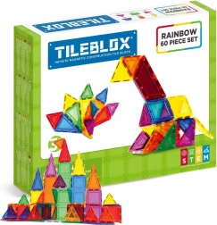 Tileblox set de construcție magnetic curcubeu, 60 piese
