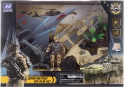 Set militar cu avion de vânătoare, motocicletă și skijet