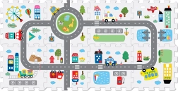 Puzzle drum spumă 8 buc